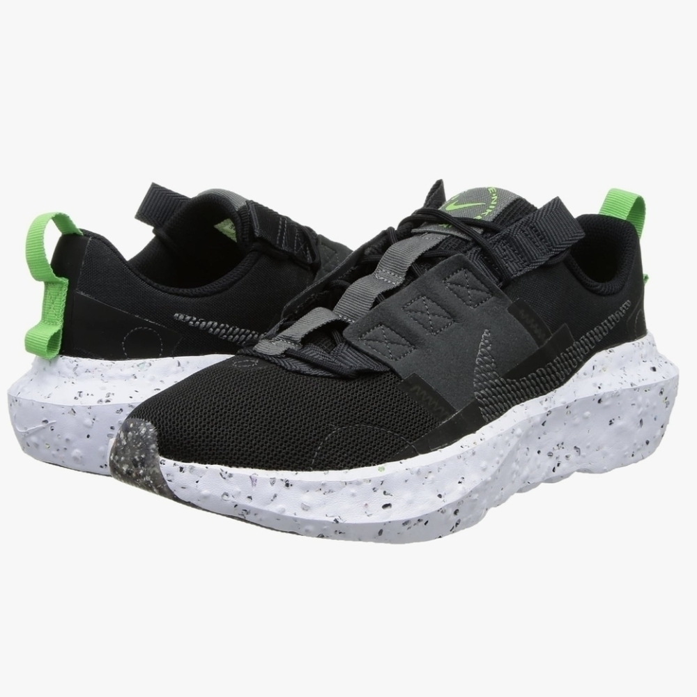 Nike Man's Crater Impact Shoes Black Iron Gray White Green Sizes 11.5